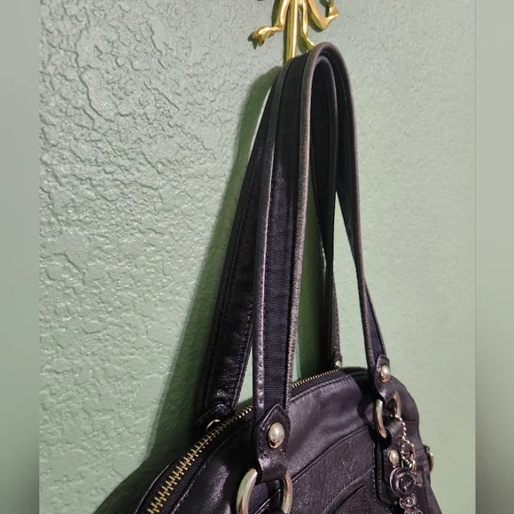 Coach Poppy Black Shimmer Convertible Crossbody - Picture 11 of 16